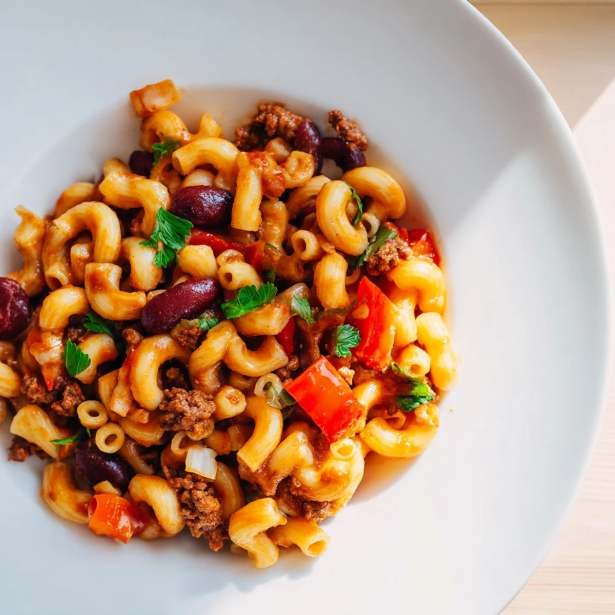 Rich and savory One-Pot Ditalini with Hot Cocoa Chili, perfect for a cozy weeknight meal.