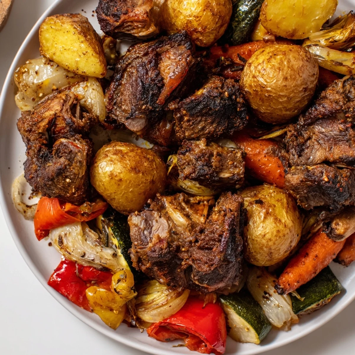Juicy lamb and aromatic vegetables are nestled together in a flavorful Jordanian Zarb, a hearty main dish.