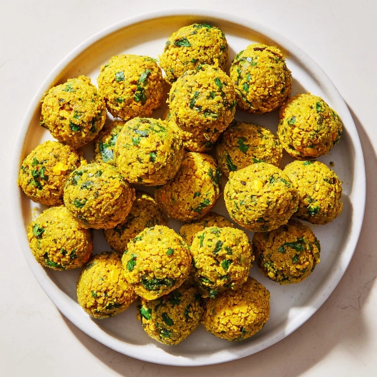 Golden-brown Levantine falafel balls, irresistibly crispy outside, a flavorful vegan appetizer ready to enjoy.