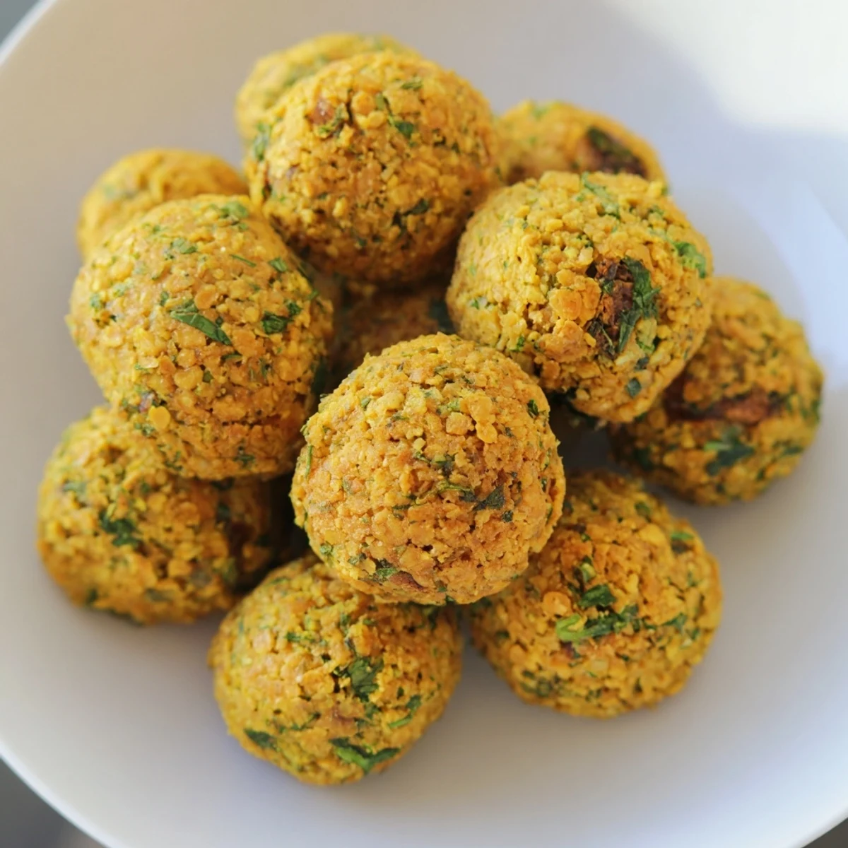 Freshly fried Levantine falafel, perfectly spiced and aromatic, perfect inside a warm pita with tahini.