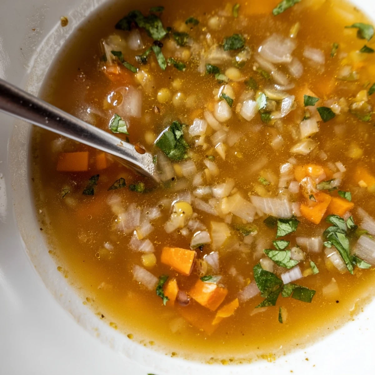 A ladle serves a scoop of warm Mung Bean Soup alongside fluffy rice for a comforting Indian dinner.