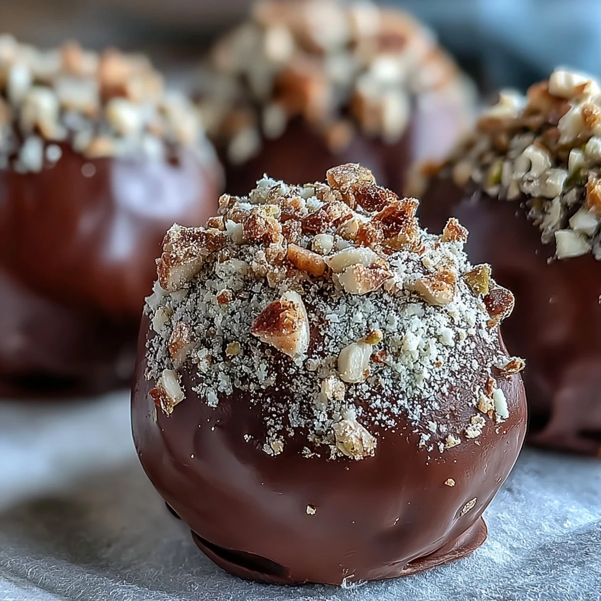 Decadent Chocolate Truffles dusted with powdered sugar, perfect for gifting on a decorative platter.