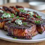 Lemon butter scallops seared to golden perfection, bathed in a vibrant citrus sauce with fresh herbs.  