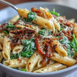 Savory One-Pot Tuscan Pasta, a quick Italian-inspired weeknight dinner.