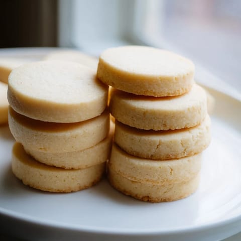 Melt-in-your-mouth honey butter shortbread cookies dusted with powdered sugar, ready to savor.