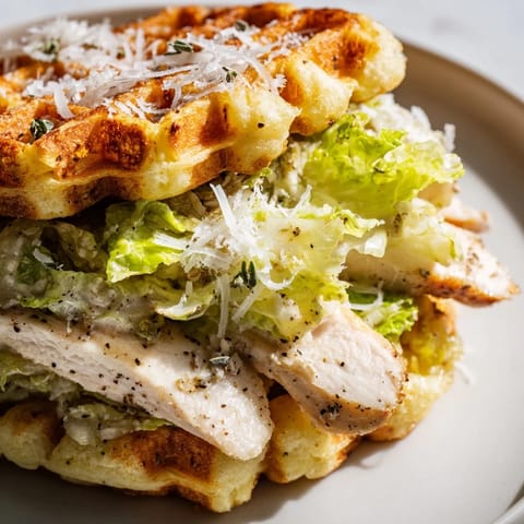 Chicken Caesar Waffle Sandwich