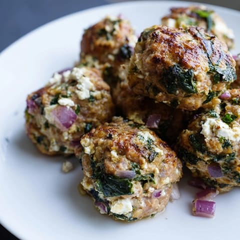 Spinach Feta Turkey Meatballs