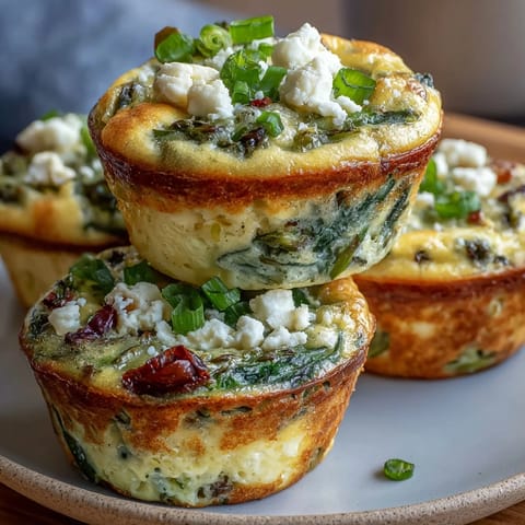Fluffy Spring Frittata Muffins bursting with fresh herbs, ready to enjoy.