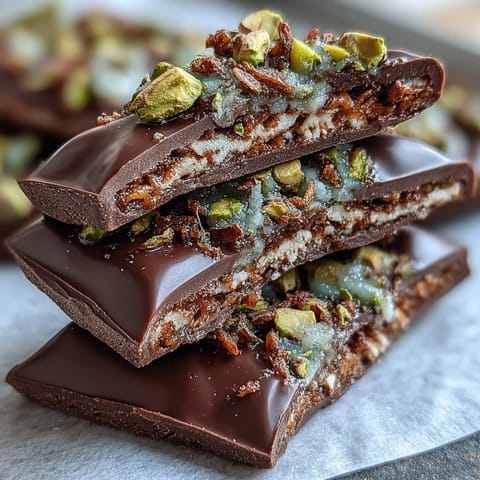 Viral Dubai chocolate bark with crisp pistachio filling and crunchy kataifi.