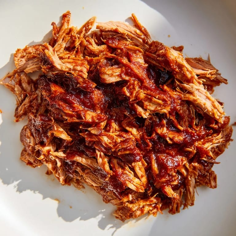 Savory 5-Ingredient BBQ Pulled Pork, cooked low and slow for maximum tenderness, perfect for sandwiches.