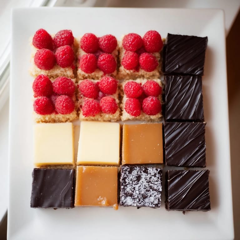 Indulge in this image of The Checkerboard Terrace dessert, with its contrasting textures and flavors.