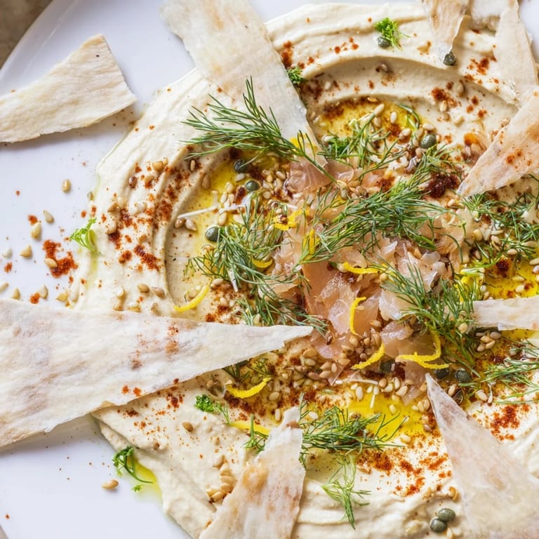Delectable The Driftwood Beach appetizer: imagine smoked fish and crackers atop a hummus "beach."