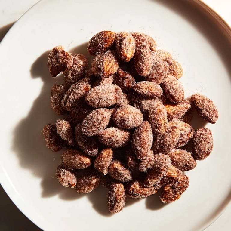 Warm, spiced cinnamon roasted almonds, freshly baked and perfect for gifting during the holidays.