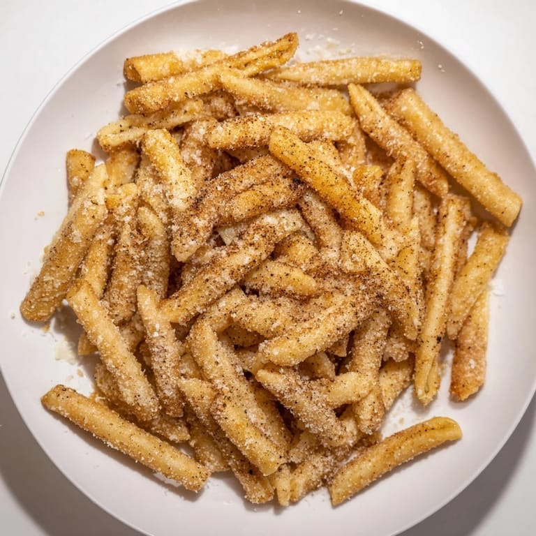 Close-up of crunchy golden brown Crunchy Parmesan Pasta Chips, a great appetizer for game night.