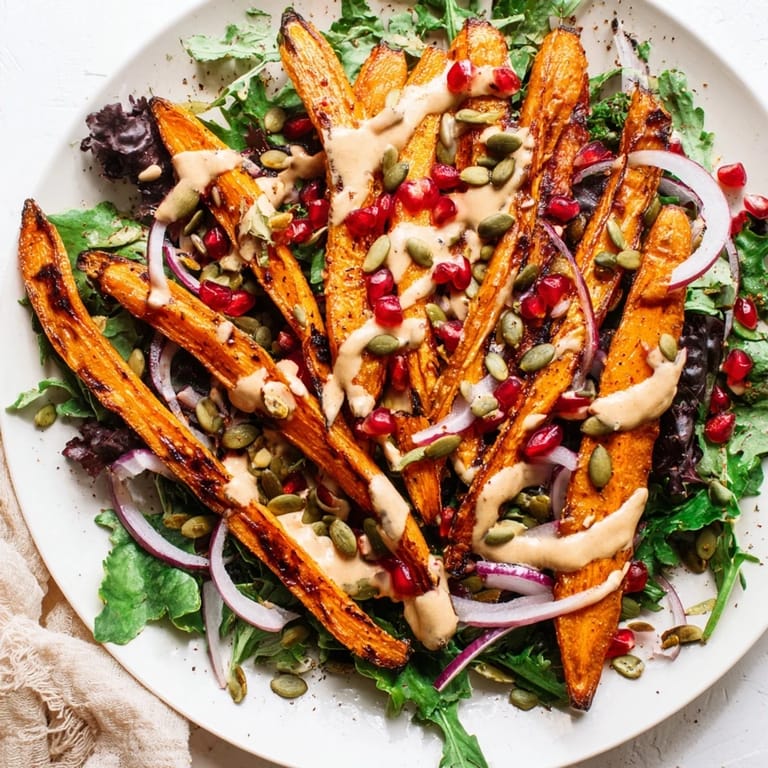 Vibrant image of a Roasted Carrot Salad with fresh herbs, ready to serve and enjoy.