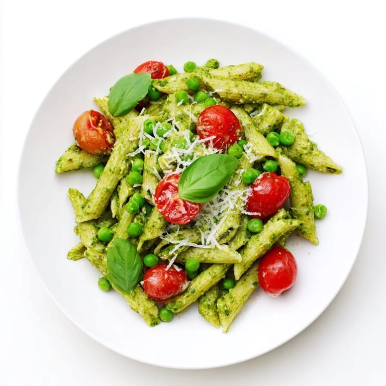 Served as a light lunch, Green Pesto Pasta Salad shines with extra-virgin olive oil.