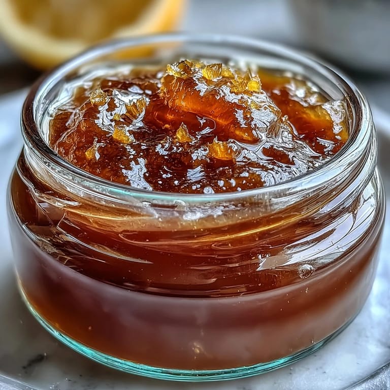 Spreadable dandelion jelly with lemon zest and honey, perfect for morning toast or scones.