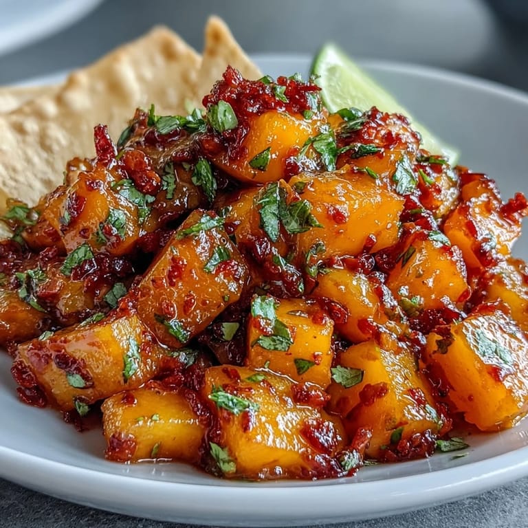 Fresh mango habanero salsa, a sweet and spicy kick for your favorite grilled dishes.