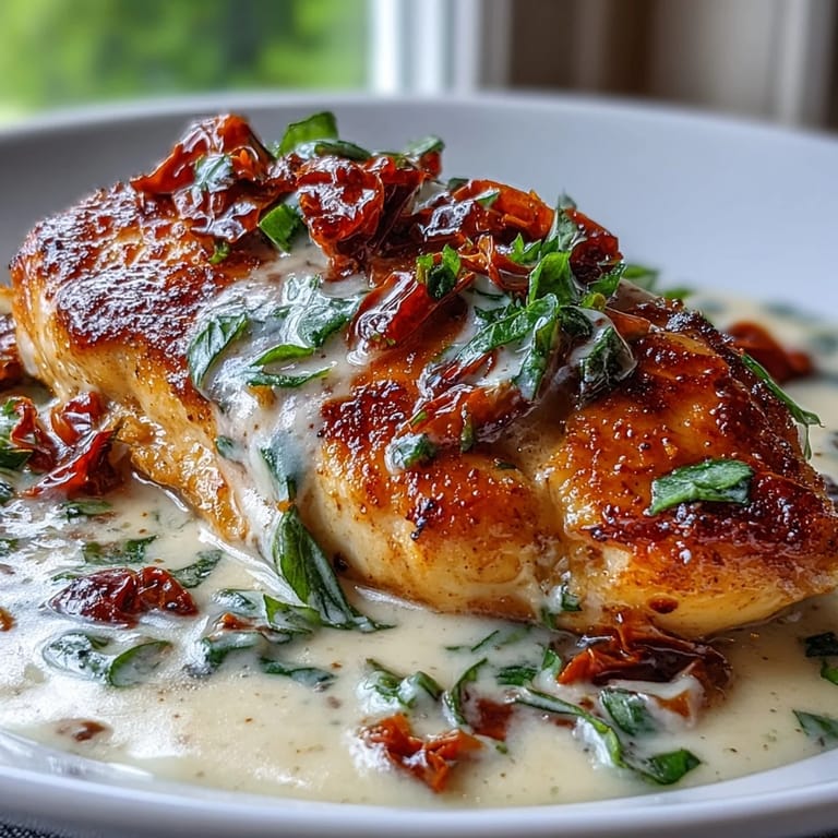 Golden-brown Marry Me Chicken glistening in a delightful sauce, perfect for a cozy dinner.